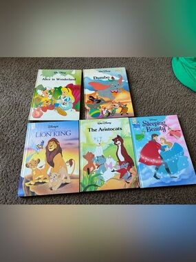 Disney Hardcover Storybook Set - Blue, Green, Yellow, Pink, Orange Covers